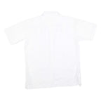 ROMANI Mens White Cotton Blend Short Sleeve Shirt L Embroidered Casual