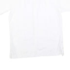 ROMANI Mens White Cotton Blend Short Sleeve Shirt L Embroidered Casual