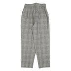 Womens Grey Wool Blend Regular Fit Straight Leg Trousers W26 L26 Classic Check