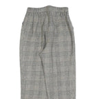 Womens Grey Wool Blend Regular Fit Straight Leg Trousers W26 L26 Classic Check