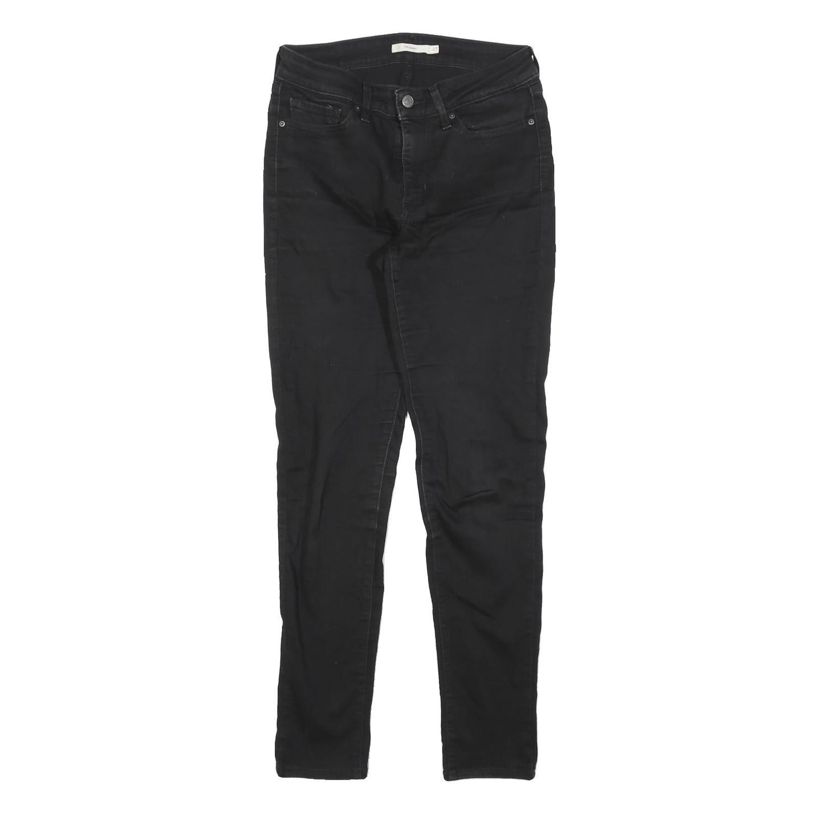LEVI'S 711 Womens Slim Black Denim Raw W27 L30 Stretch Slim Fit Jeans