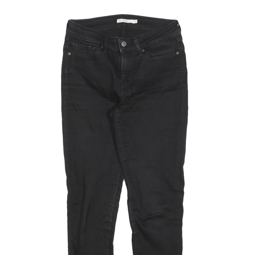 LEVI'S 711 Womens Slim Black Denim Raw W27 L30 Stretch Slim Fit Jeans