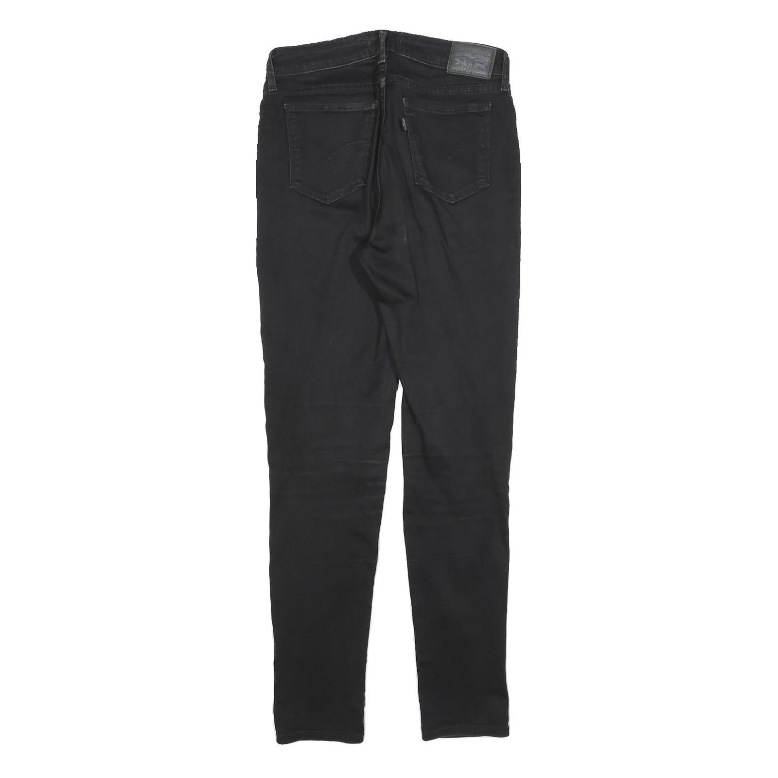 LEVI'S 711 Womens Slim Black Denim Raw W27 L30 Stretch Slim Fit Jeans
