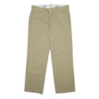 DICKIES Womens Regular Fit Khaki Cotton Blend Trousers W34 L30 Classic Straight