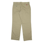 DICKIES Womens Regular Fit Khaki Cotton Blend Trousers W34 L30 Classic Straight