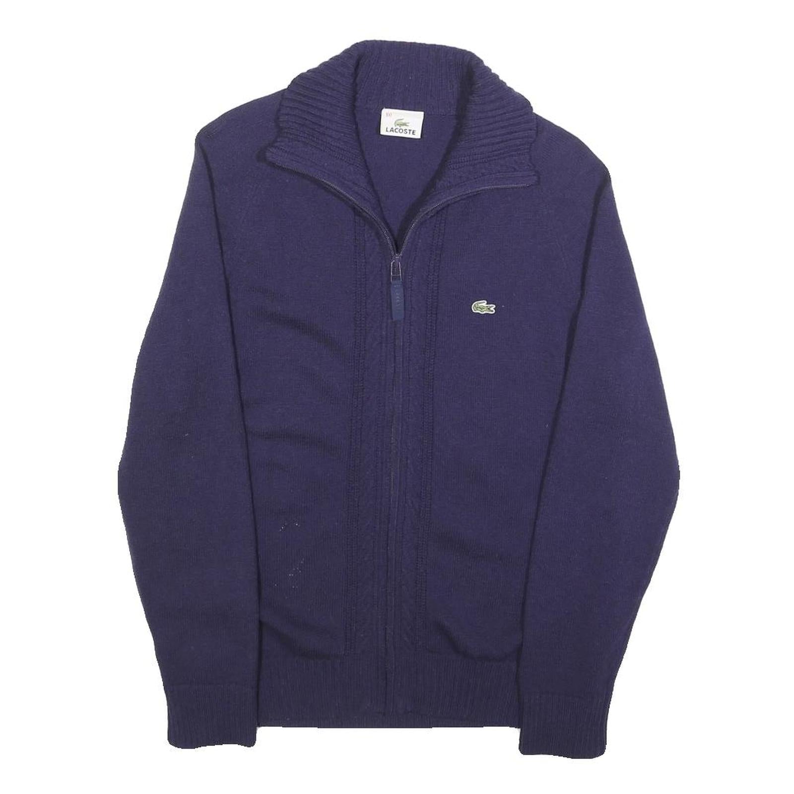 LACOSTE Boys Blue Plain Pullover Crew Neck Basic Knit L Jumper