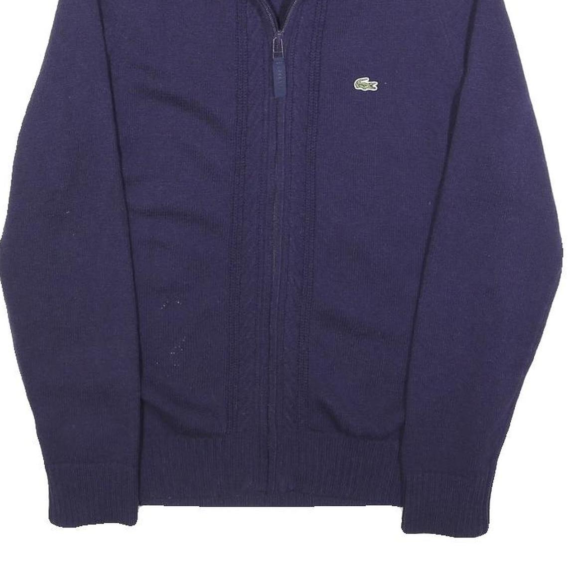 LACOSTE Boys Blue Plain Pullover Crew Neck Basic Knit L Jumper