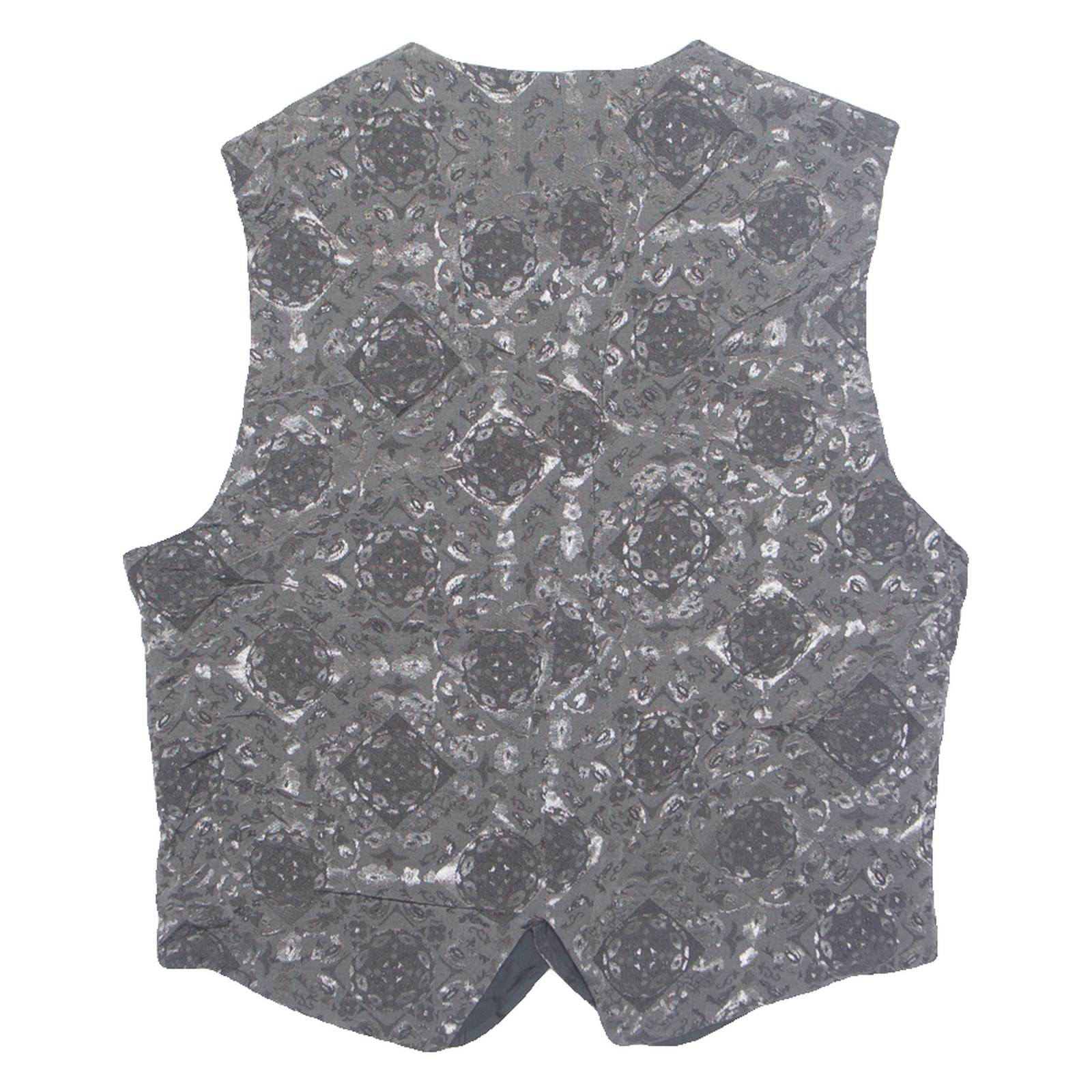 TZIACCO Mens Blazer Waistcoat Grey 90s Crazy Pattern L