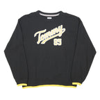 TOMMY JEANS Mens Black & Yellow Cotton Blend Crew Neck Sweatshirt S Casual