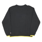 TOMMY JEANS Mens Black & Yellow Cotton Blend Crew Neck Sweatshirt S Casual