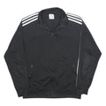 ADIDAS Mens Black Jacket L Polyester Track Zip Logo 3 Stripes Sportswear