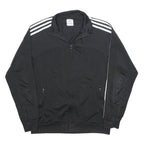 ADIDAS Mens Black Jacket L Polyester Track Zip Logo 3 Stripes Sportswear
