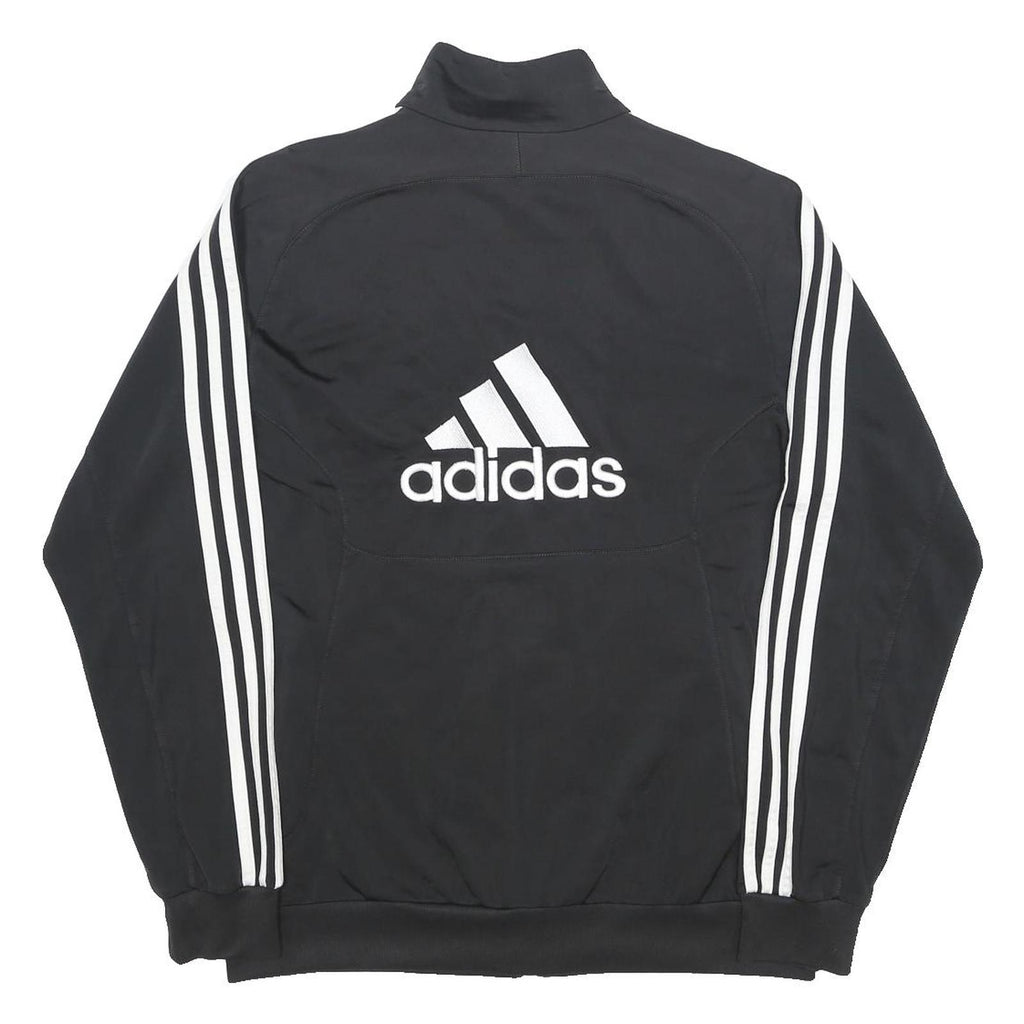 ADIDAS Mens Black Jacket L Polyester Track Zip Logo 3 Stripes Sportswear