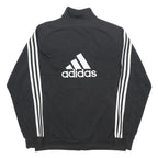ADIDAS Mens Black Jacket L Polyester Track Zip Logo 3 Stripes Sportswear