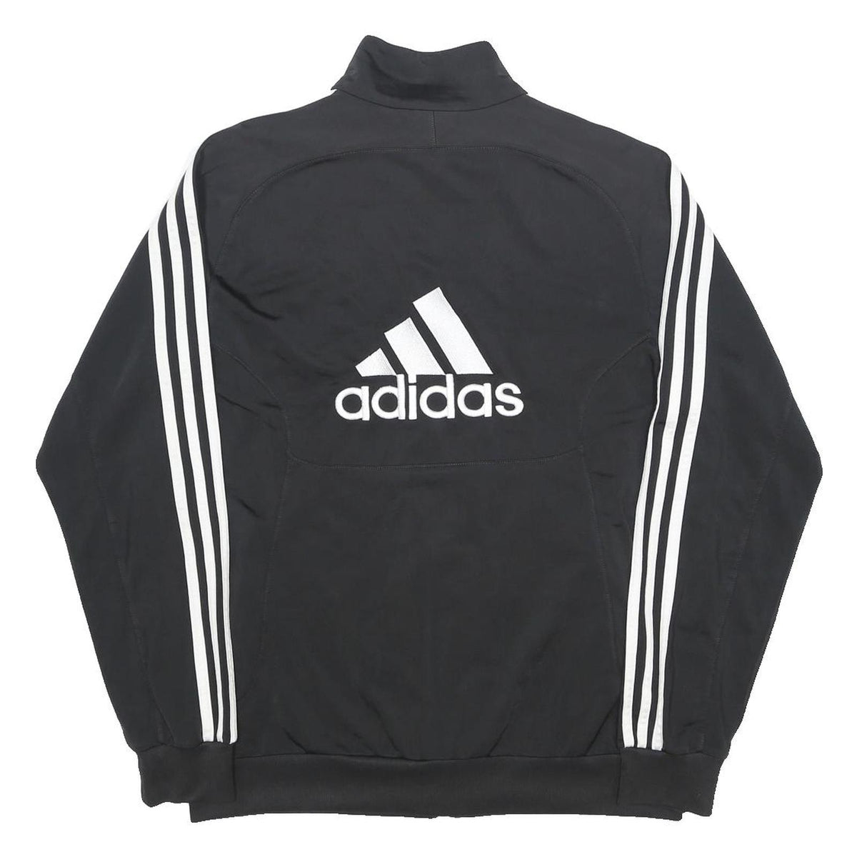 ADIDAS Mens Black Jacket L Polyester Track Zip Logo 3 Stripes Sportswear