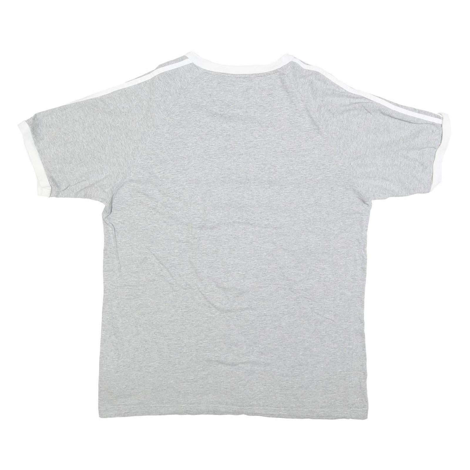 ADIDAS Mens Grey & White Classic Graphic T-Shirt L Short Sleeve Crew Neck