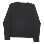TOMMY HILFIGER Womens Black Plain V-Neck Basic Knit M Cotton Blend Jumper