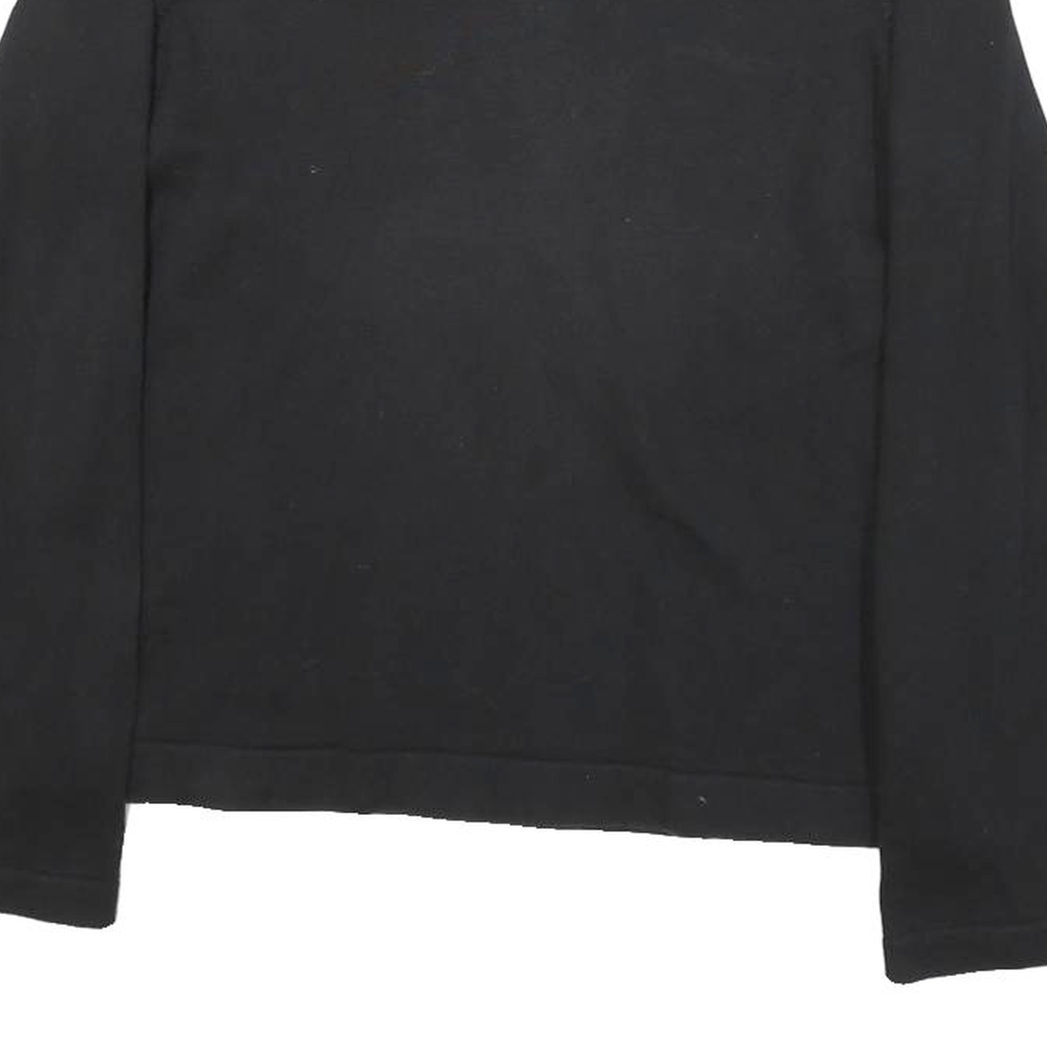 TOMMY HILFIGER Womens Black Plain V-Neck Basic Knit M Cotton Blend Jumper