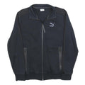 PUMA Mens Black Zip Jacket S Cotton Blend Plain Sportswear Casual Tracksuit