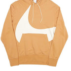 NIKE Mens Beige & Cream Pullover Hoodie S Cotton Blend Stylish Casual