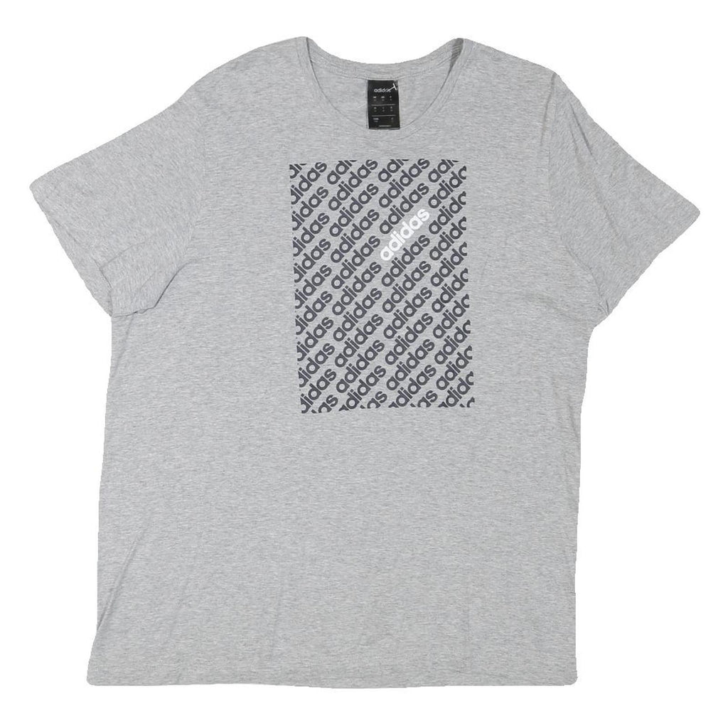 ADIDAS Mens Grey Graphic T-Shirt M Short Sleeve Crew Neck Cotton Blend Casual