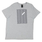 ADIDAS Mens Grey Graphic T-Shirt M Short Sleeve Crew Neck Cotton Blend Casual