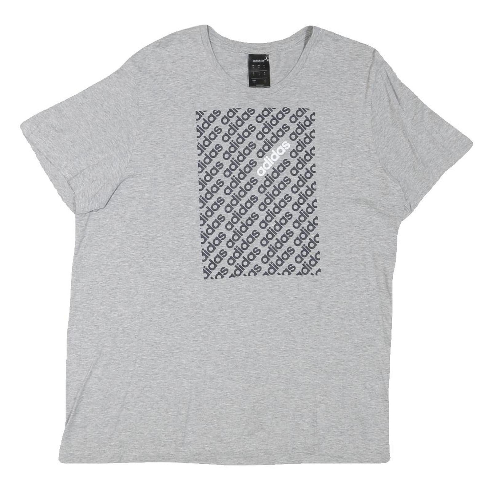ADIDAS Mens Grey Graphic T-Shirt M Short Sleeve Crew Neck Cotton Blend Casual