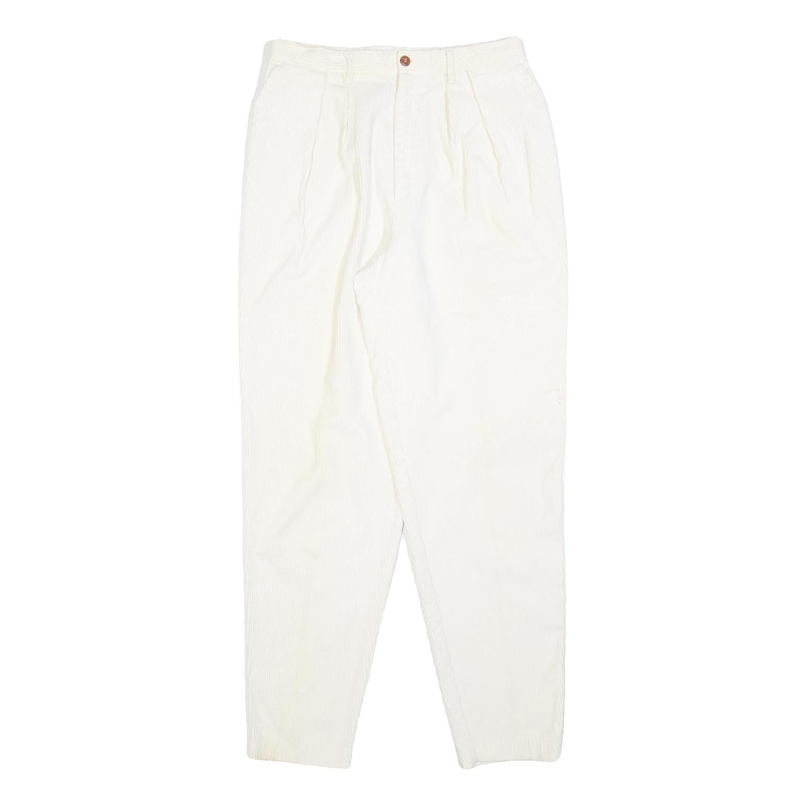 ESSENTIALS Womens Cotton Blend White Regular Fit Straight Trousers W28 L30