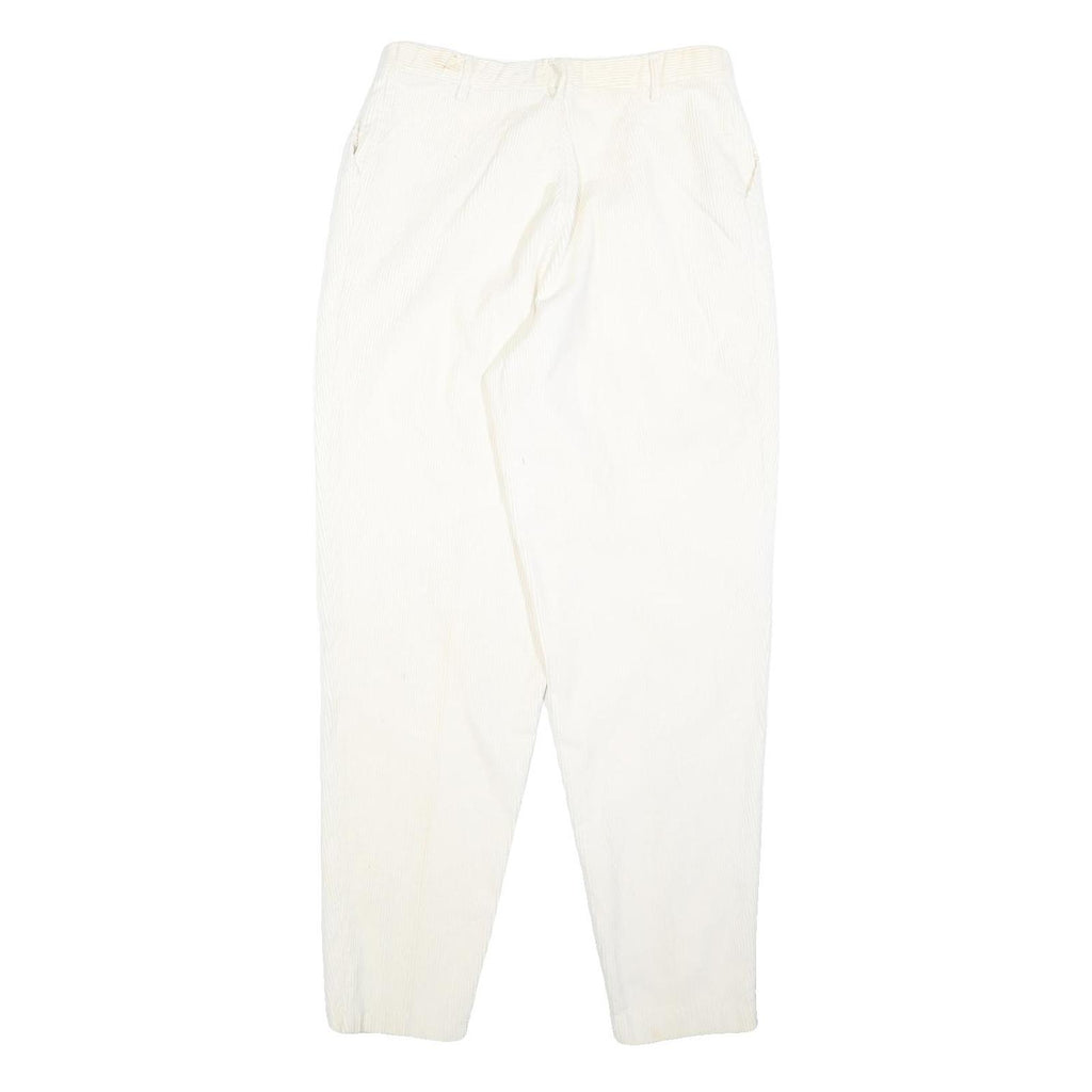 ESSENTIALS Womens Cotton Blend White Regular Fit Straight Trousers W28 L30