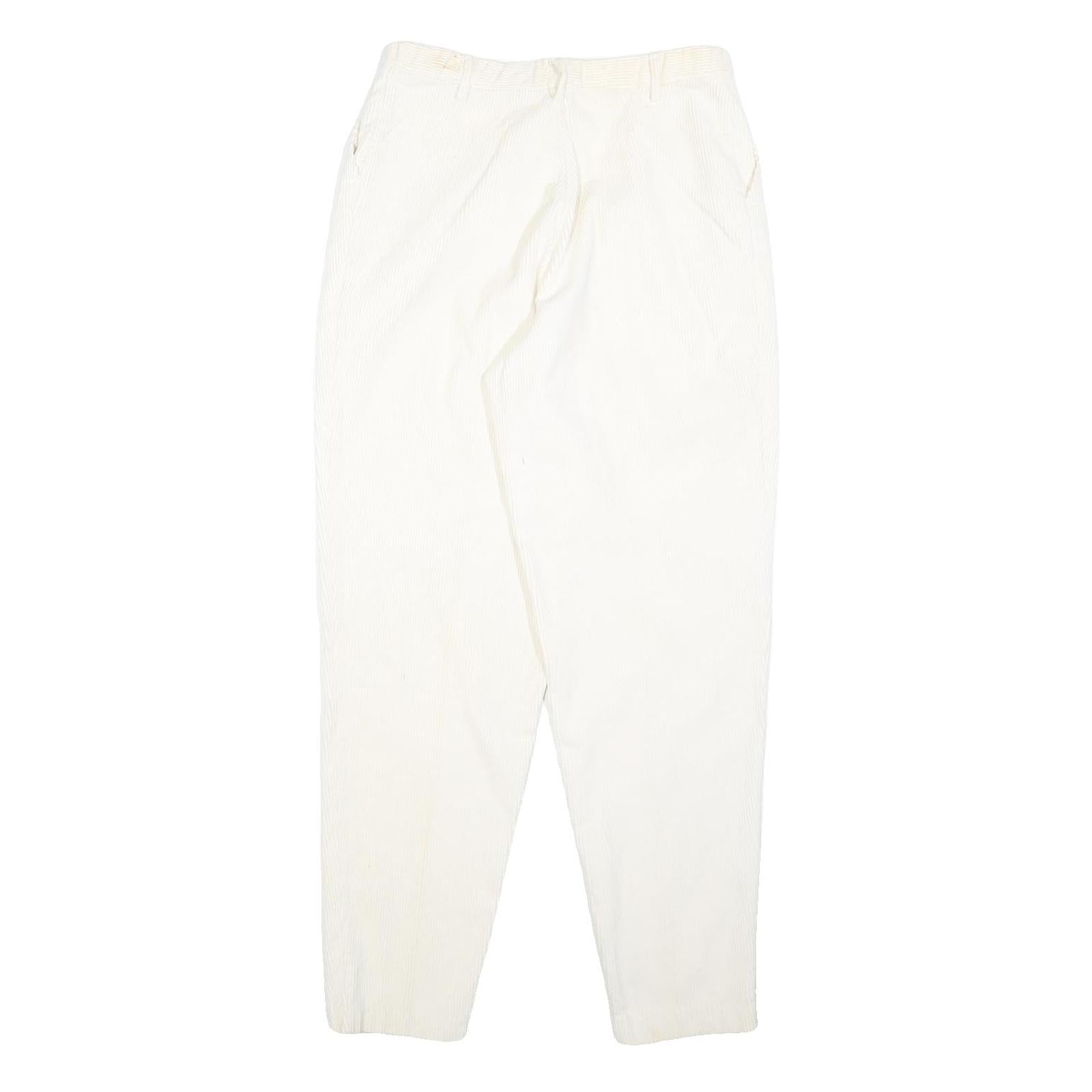 ESSENTIALS Womens Cotton Blend White Regular Fit Straight Trousers W28 L30