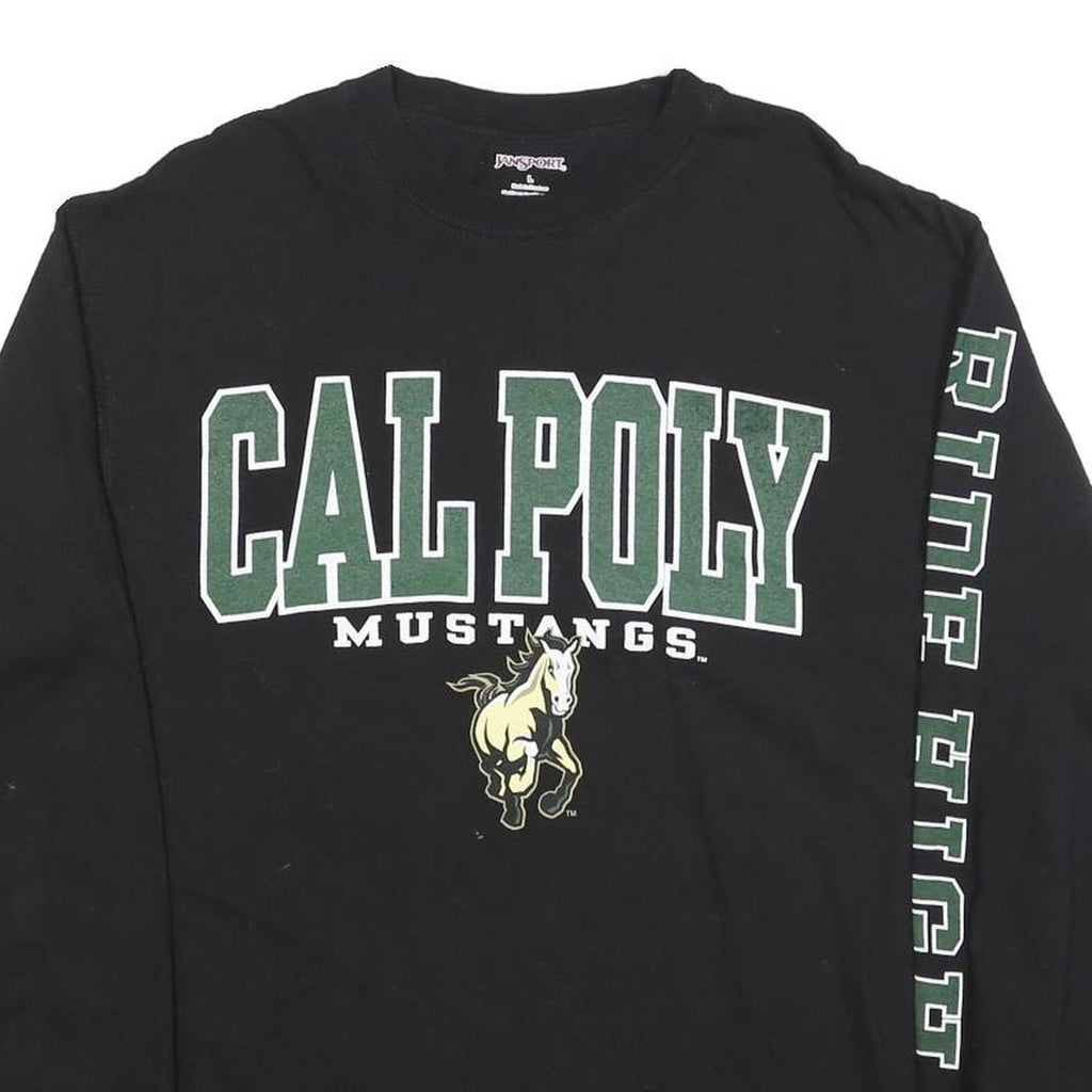 JANSPORT Mens Black Cal Poly Mustangs Long Sleeve Crew Neck T-Shirt L