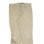 CARHARTT Mens Cotton Blend Beige Relaxed Straight Trousers W34 L31 Workwear