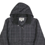 LEVI'S Mens Black & Grey Check Zip Jacket L Polyester Blend Casual Outdoor