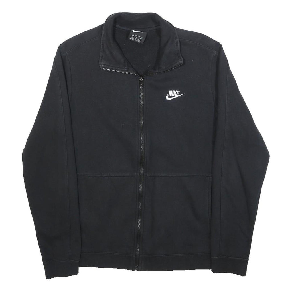 NIKE Mens Black Jacket S Cotton Blend Plain Zip Sports Casual Fitness Wear