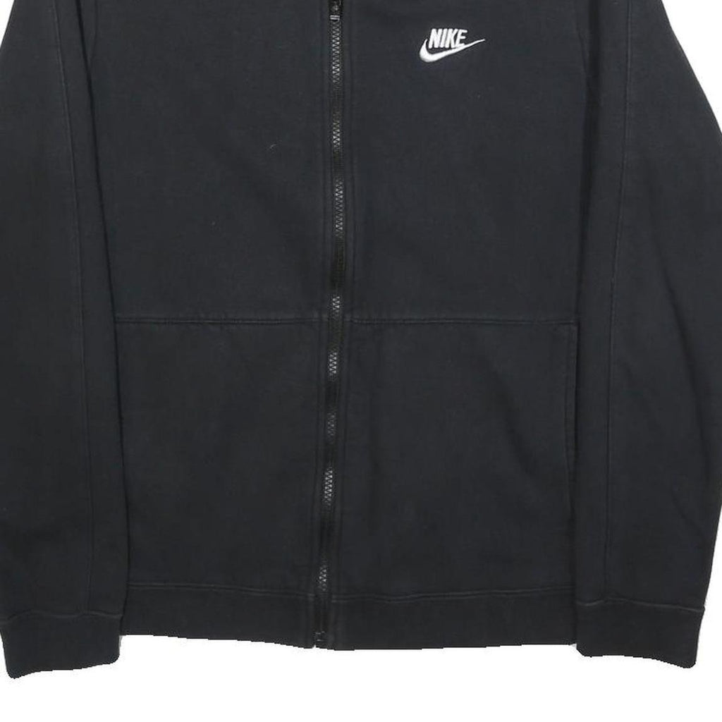NIKE Mens Black Jacket S Cotton Blend Plain Zip Sports Casual Fitness Wear