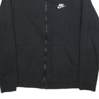 NIKE Mens Black Jacket S Cotton Blend Plain Zip Sports Casual Fitness Wear