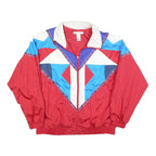 SUNTERRA Womens Red Blue & White Nylon Zip Jacket L Retro Patterned Lightweight