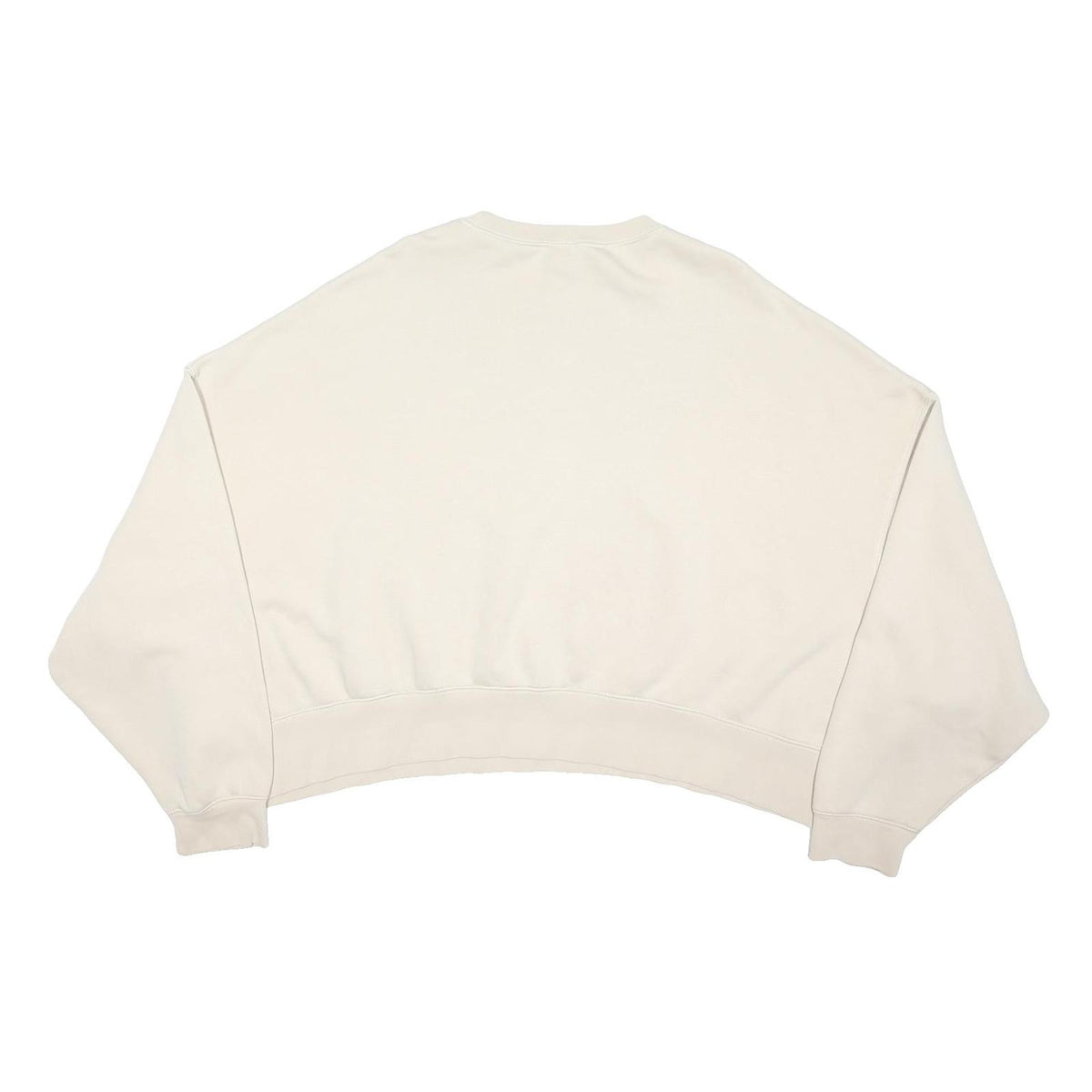 NIKE Womens Beige Cropped Sweatshirt 2XL Cotton Blend Crew Neck Long Sleeve