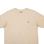 CARHARTT Mens Beige Speckled T-Shirt XL Short Sleeve Crew Neck Pocket Logo
