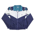 LI-NING Womens Blue & White Polyester Blend Zip Jacket 2XL Colourblock Retro