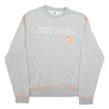 NIKE Mens Grey Sweatshirt Crew Neck M Just Do It Graphic Sportswear Casual