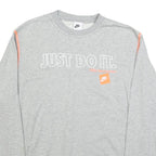 NIKE Mens Grey Sweatshirt Crew Neck M Just Do It Graphic Sportswear Casual