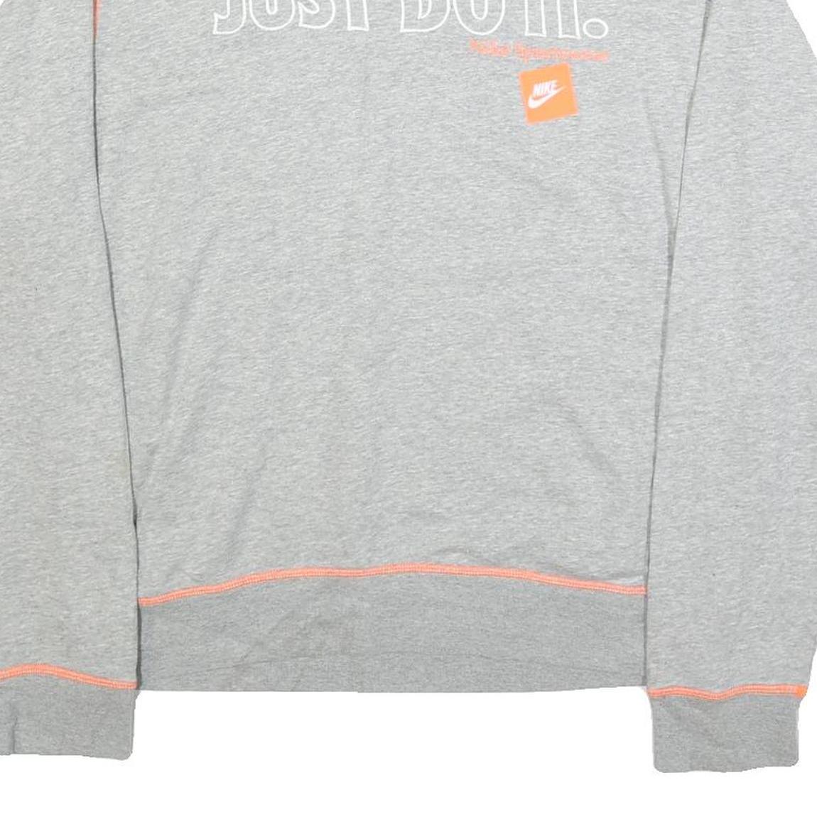 NIKE Mens Grey Sweatshirt Crew Neck M Just Do It Graphic Sportswear Casual
