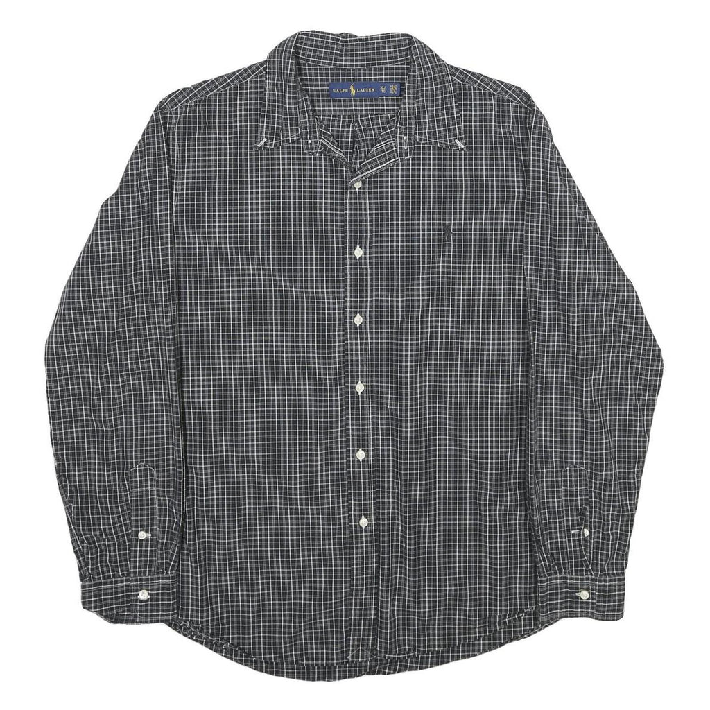 RALPH LAUREN Mens Black White Check Shirt XL Long Sleeve Button Cotton