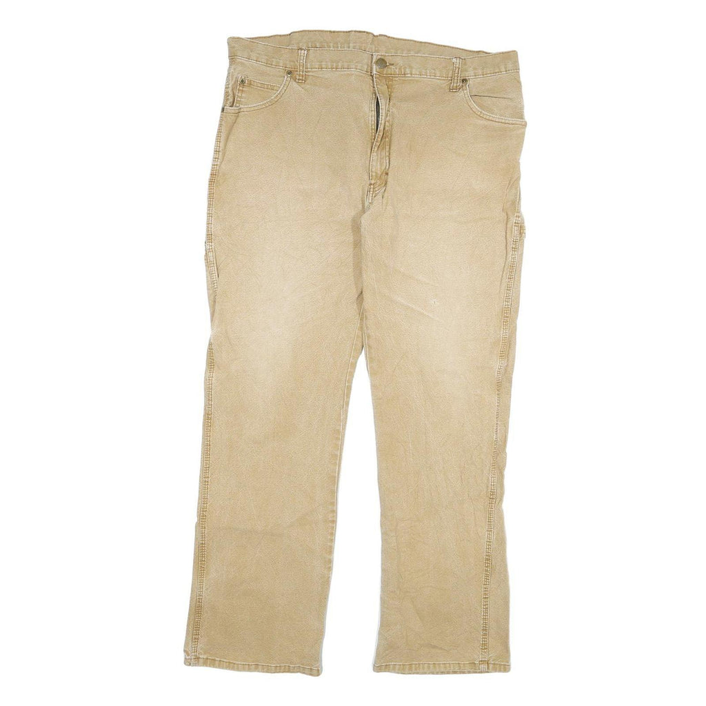 DICKIES Mens Regular Fit Beige Denim Jeans W40 L32 Workwear Durable Cotton Blend