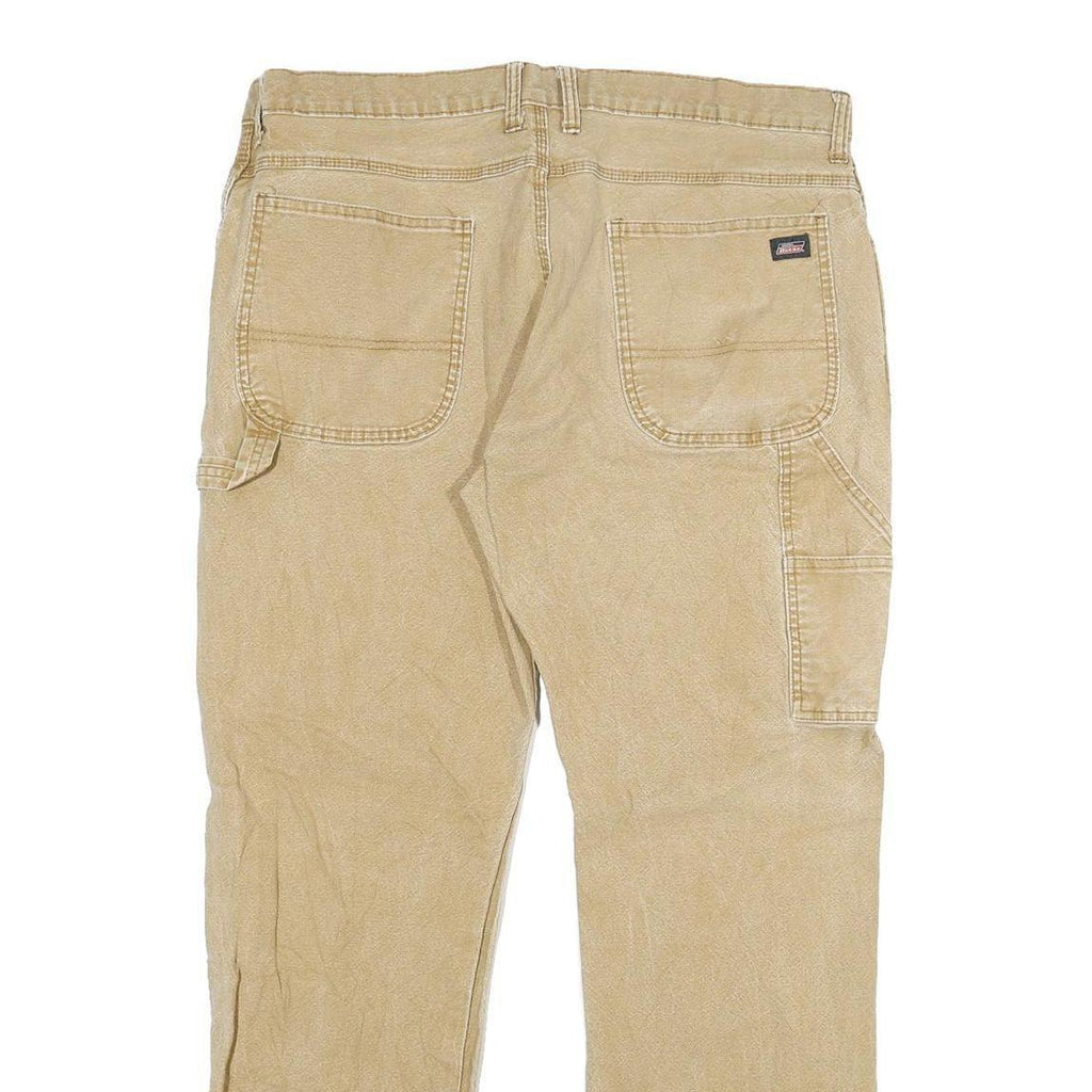 DICKIES Mens Regular Fit Beige Denim Jeans W40 L32 Workwear Durable Cotton Blend