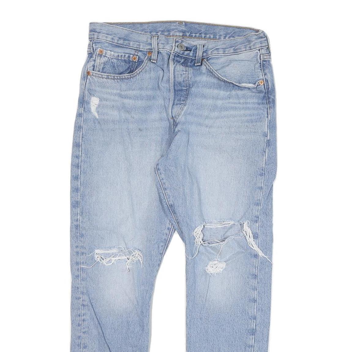 LEVI'S 501S Mens Jeans Blue Slim Straight Denim Medium W30 L27 Stylish Fit