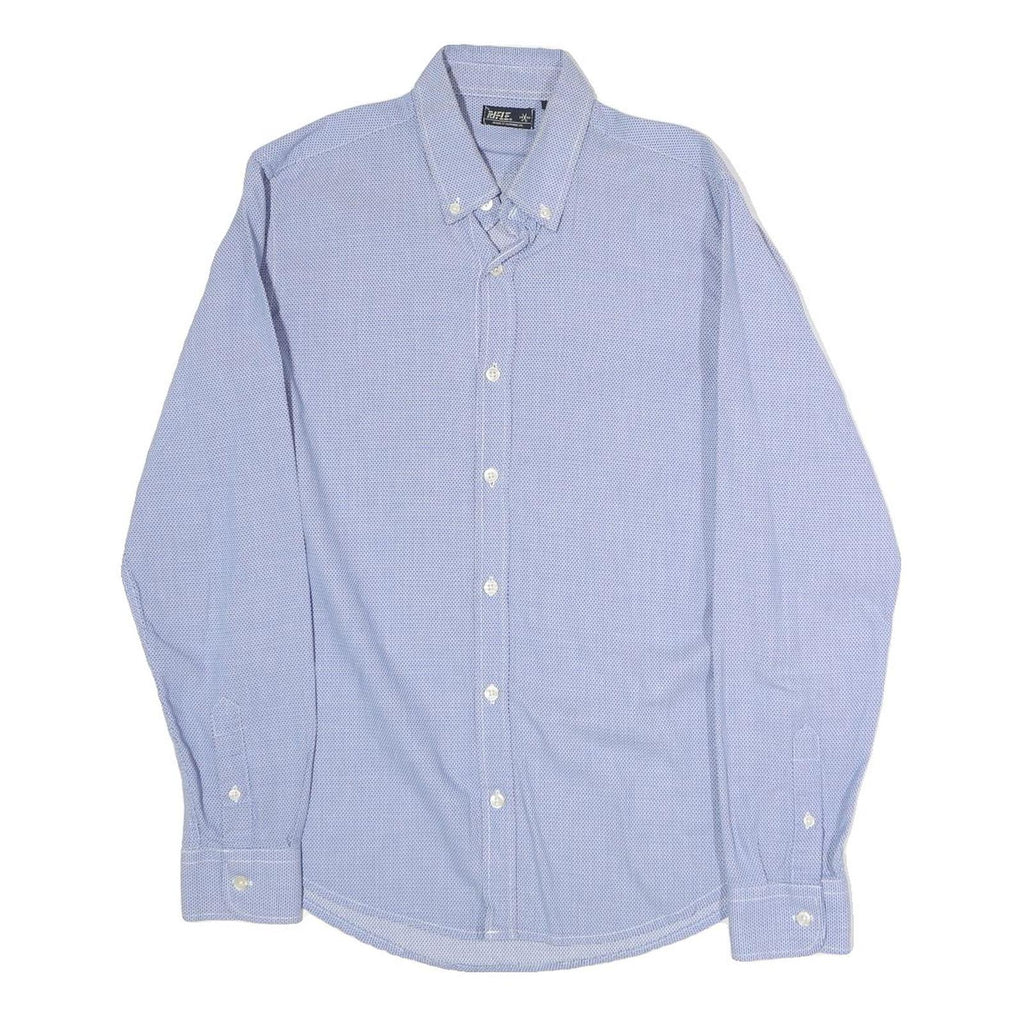 RIFLE Mens Blue Cotton Blend Shirt M Button-Down Collar Long Sleeve Casual