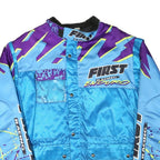 TACTEL Mens Blue & Purple Racing Jacket XL Polyester Blend Button Fastening