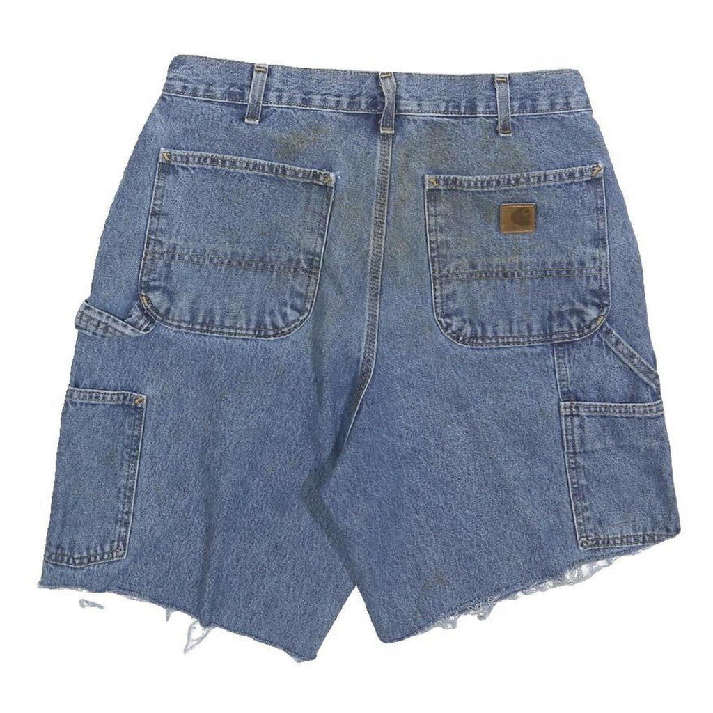 CARHARTT Womens Denim Blue Casual Cut-Off Shorts M W33 Distressed